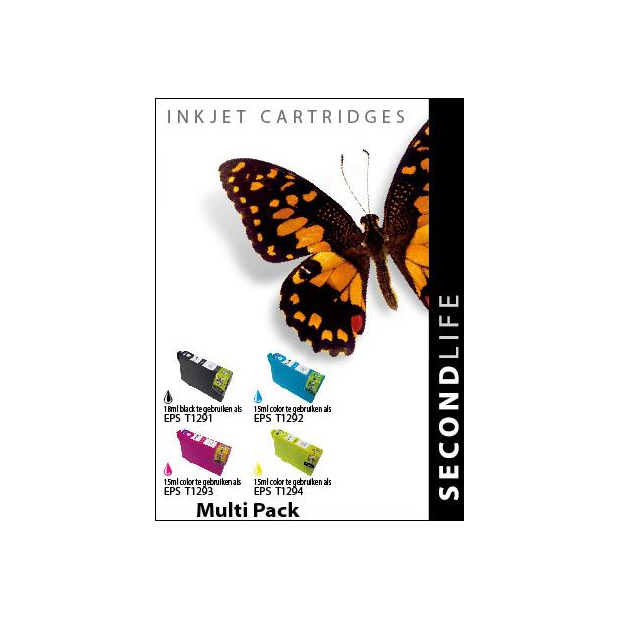 SecondLife - Multipack Epson 1291, 1292, 1293 en 1294 SecondLife - Multipack Epson 1291, 1292, 1293 en 1294